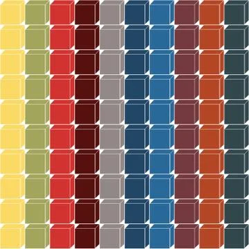 Vector colorful seamless background with 3d squares Stock-Illustration