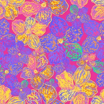 Vector colorful seamless floral pattern Stock Illustration