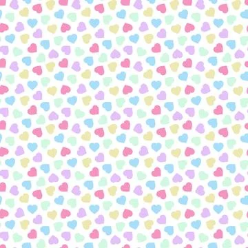 Vector colorful seamless mosaic pattern with hearts. Repeatable delicate Stock Illustration