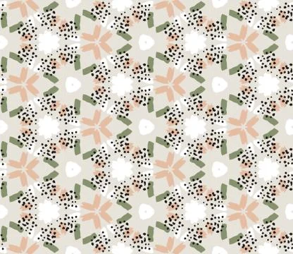 Vector colorful seamless pattern in boho style Stock Illustration