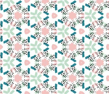 Vector colorful seamless pattern in boho style Stock Illustration