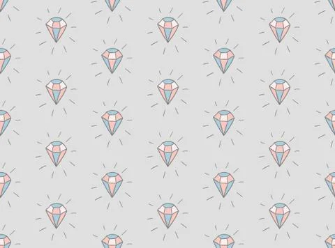 Vector Colorful Seamless Pattern with Diamonds Stock Illustration