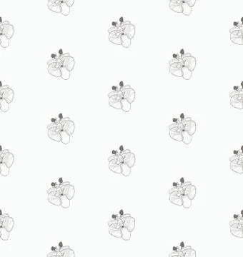 Vector Colorful Seamless Pattern with Drawn Flowers Stock Illustration