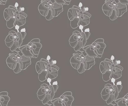 Vector Colorful Seamless Pattern with Drawn Flowers 스톡 일러스트