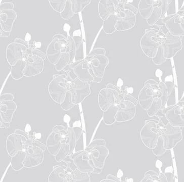 Vector Colorful Seamless Pattern with Drawn Flowers Stock Illustration