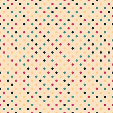 Vector colorful seamless polka dot pattern - retro minimalistic design. Abstract Stock Illustration