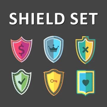 Vector Colorful Shields Stock Illustration