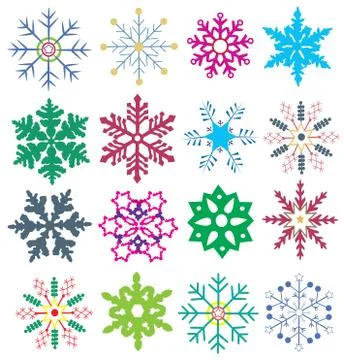 Vector Colorful Snowflakes Stock Illustration