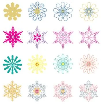 Vector Colorful Snowflakes Stock Illustration