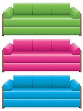 Vector colorful sofas Stock Illustration