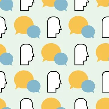 Vector colorful speech bubbles seamless pattern message illustration abstract Stock Illustration