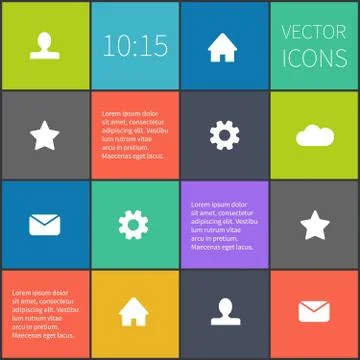 Vector colorful squared ui Stock-Illustration
