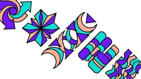 Vector of Colorful stylized abstract decorative arrows and symbols Stock Illustration