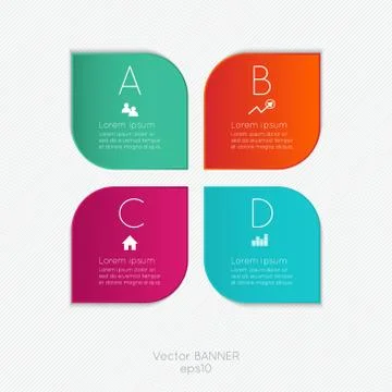 Vector colorful text box, trendy colors Stock Illustration