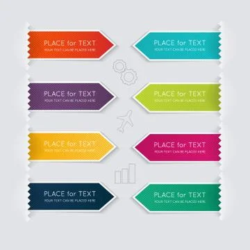 Vector colorful text box, trendy colors. Stock Illustration