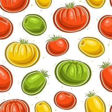Vector Colorful Tomato seamless pattern Stock Illustration