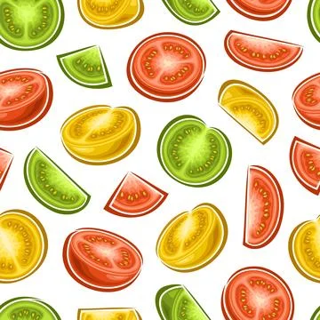 Vector Colorful Tomato seamless pattern Illustrazione stock