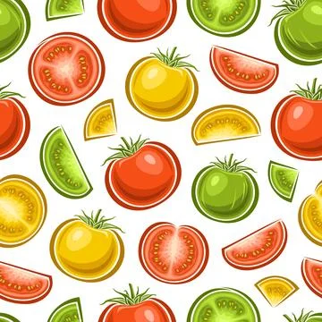 Vector Colorful Tomato seamless pattern Illustrazione stock