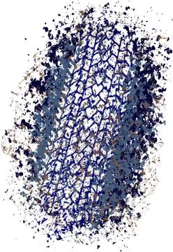 Vector colorful trail design, trace of the tyre in grunge style Stock Illustration