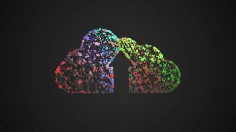 Vector colorful upload Dots cloud Stock Illustration