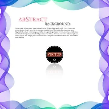 Vector colorful wave shaped stripes border background 스톡 일러스트