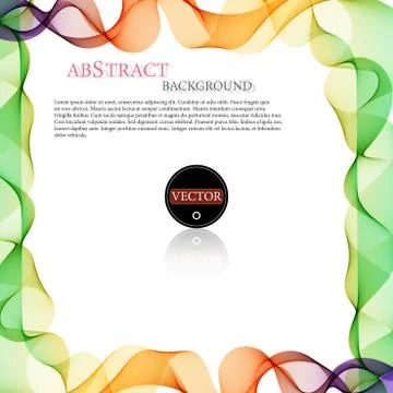 Vector colorful wave shaped stripes border background Illustrazione stock