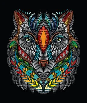 Vector colorful wolf Stock Illustration