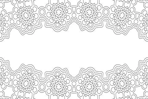 Vector coloring book art with linear border Stock Illustration