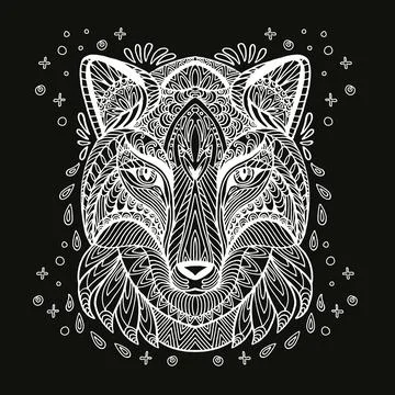Vector coloring fox white Stock Illustration