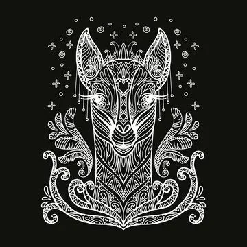 Vector coloring llama white Stock Illustration