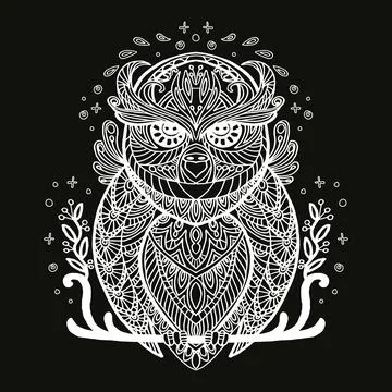 Vector coloring owl Stock Illustration