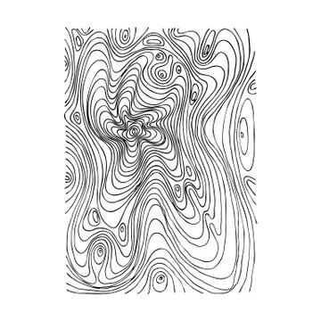 Vector coloring pattern, curved lines, black and white grunge background イラスト素材