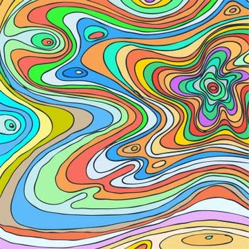 Vector coloring pattern, curved lines, black and white grunge background Stock Illustration