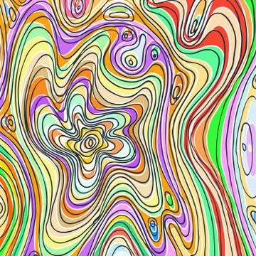 Vector coloring pattern, curved lines, black and white grunge background Stock Illustration
