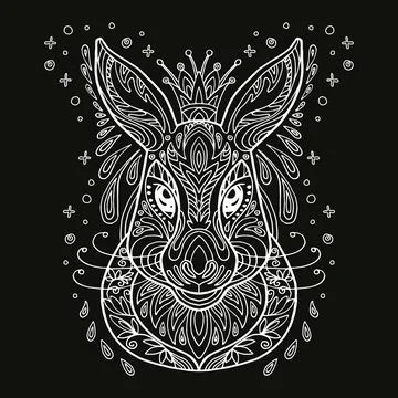 Vector coloring rabbit Stock Illustration