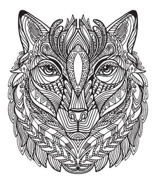 Vector coloring wolf イラスト素材