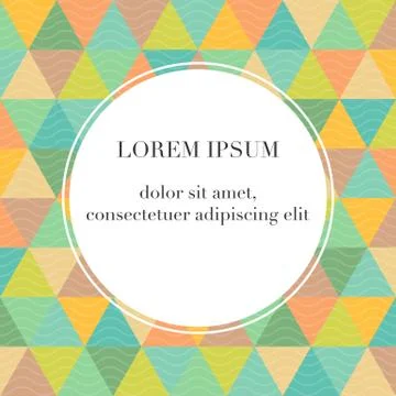 Vector colourful geometric background with circle frame Stock Illustration