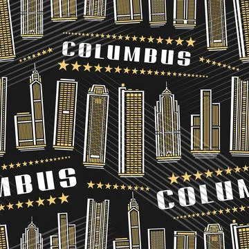 Vector Columbus Seamless Pattern Stock Illustration