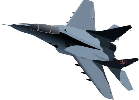 Vector combat aircraft Stock Illustration