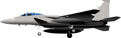 Vector combat aircraft Stock Illustration