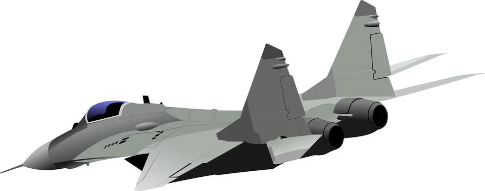 Vector combat aircraft Stock Illustration