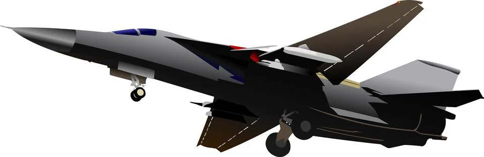 Vector combat aircraft Stock Illustration