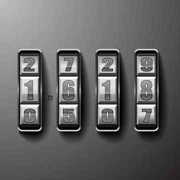 Vector Combination lock on dark background Stock Illustration