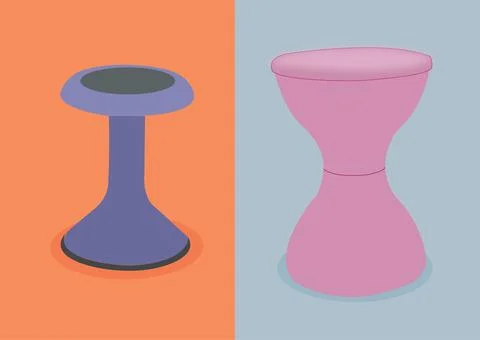 Vector combo image of plastic stools. Illustrazione stock