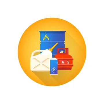 Vector combustible hazardous waste icon. Stock Illustration