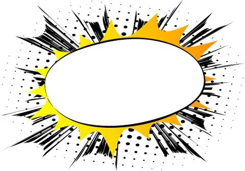 Vector comic book explosion, blank bubble. Comic style cartoon background for Illustrazione stock