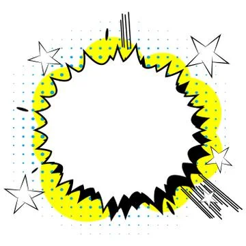 Vector comic book explosion. Comic style cartoon speech bubble for text isola Illustrazione stock