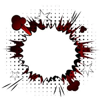 Vector comic book explosion. Comic style cartoon speech bubble for text isola Stock Illustration