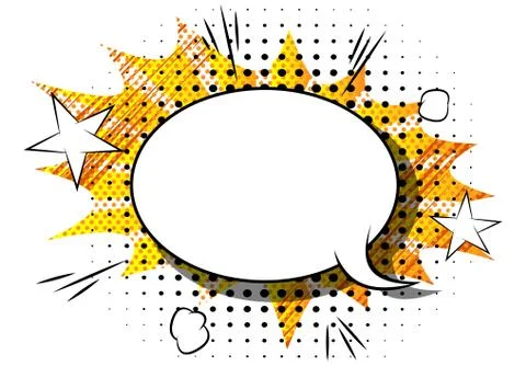 Vector comic book explosion. Comic style cartoon speech bubble for text isola Stock Illustration
