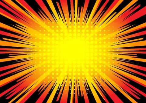 Vector comic book explosion. Comic style cartoon background for your text. Illustrazione stock
